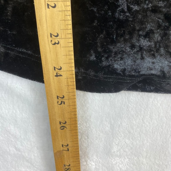 Sanctuary Top Sz XS Black Choker Neck Bell Sleeve Crushed Velvet Whimsigoth - Picture 7 of 9